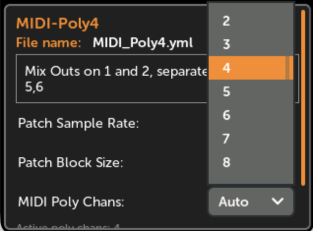 Patch Info MIDI Poly Chans