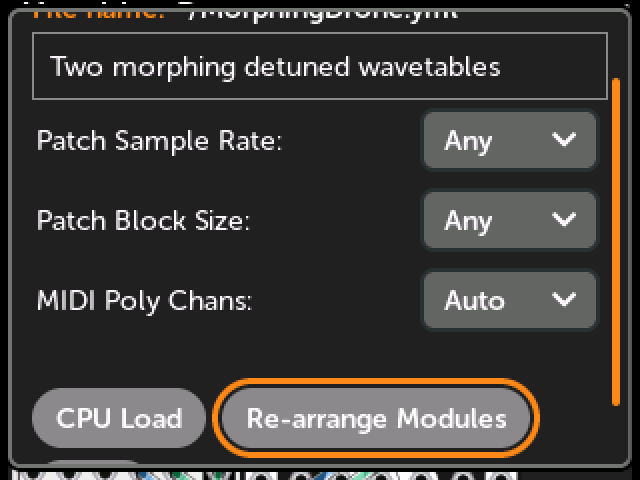 Re-arrange Modules button