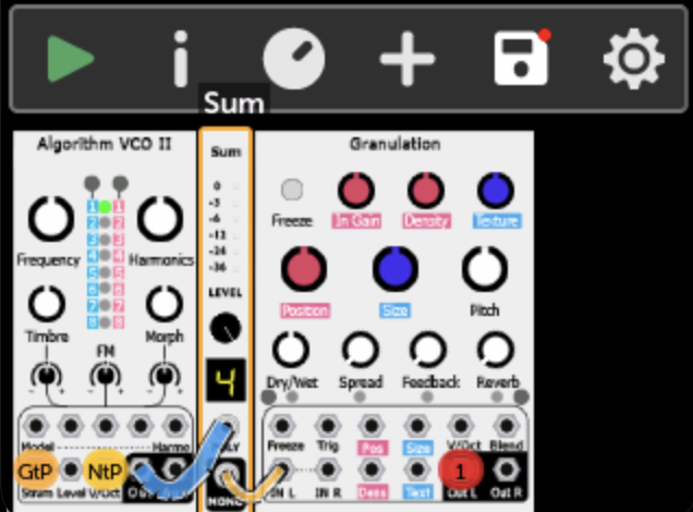 Polyphonic cable in the Patch View