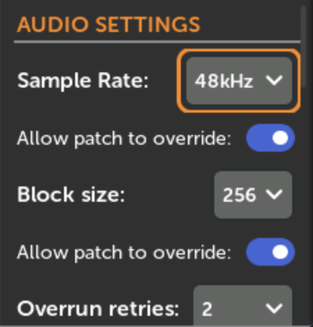 Audio Settings